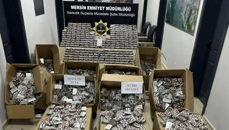 Mersin’de Büyük Uyuşturucu Operasyonu: 387 Bin Hap Ele Geçirildi!