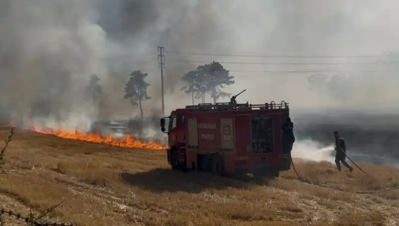 Kırklareli'nde Anız Yangınıyla Korku Dolu Anlar: Hızla Yayılıyor!