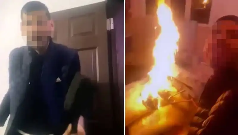 Annesi ile Evi Ateşe Veren Genç, Sosyal Medyadan Canlı Yayın Açtı!